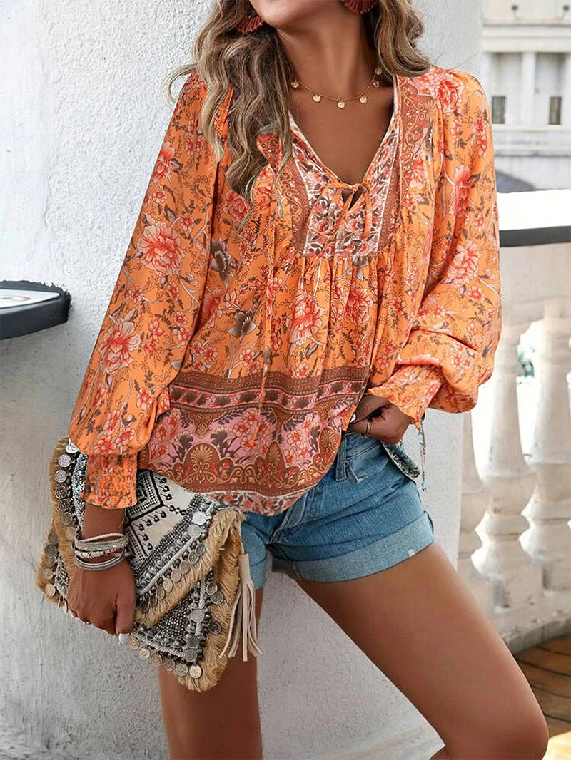 Savina | Comfort Floral Blouse - Relaxed, Flattering Fit, Breathable Fabric