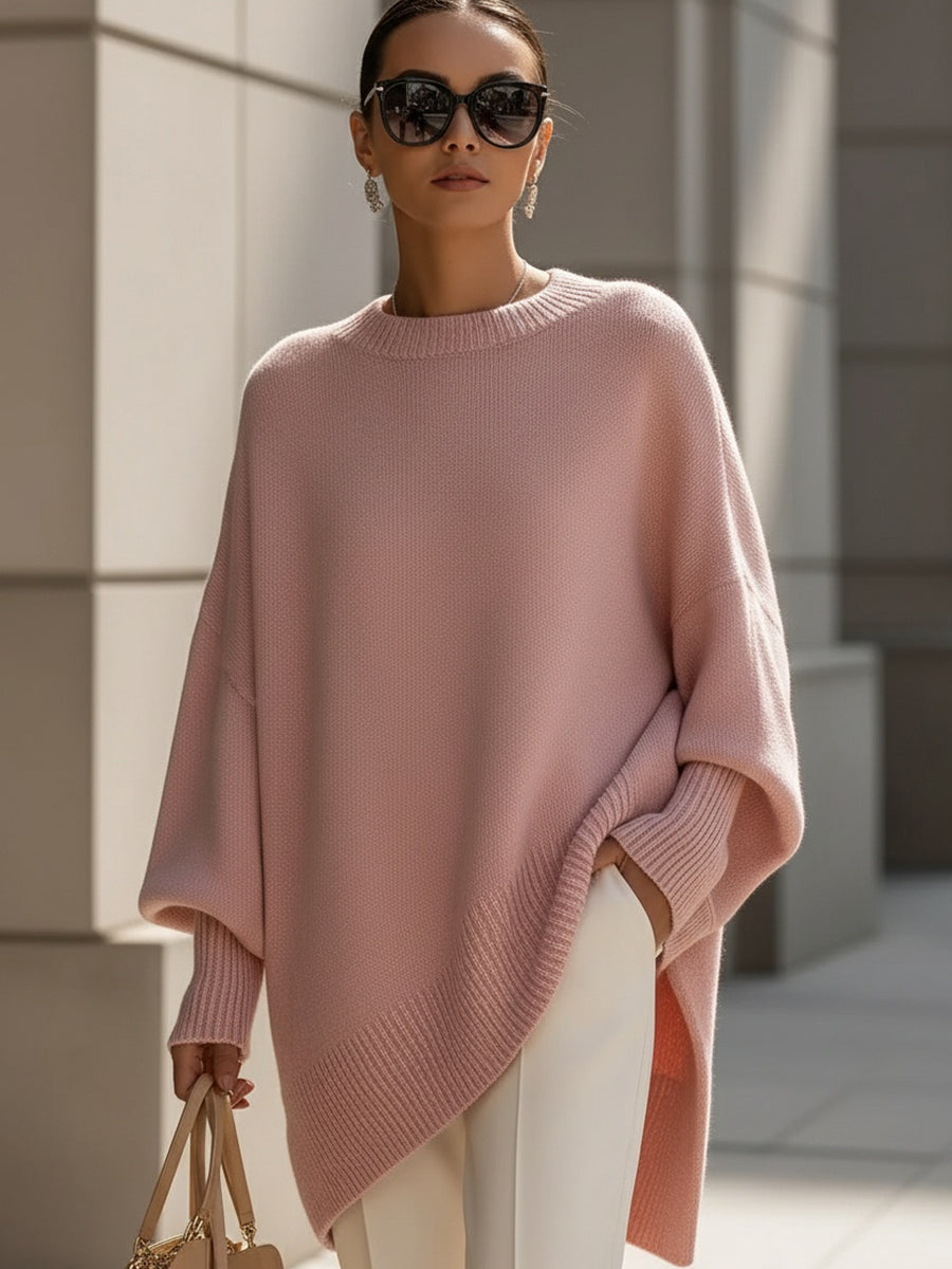 Linnea | Women's Knit Sweater, Merino Wool Blend Crew Neck Sweater, Oversized Sweater and Knitted Pullover