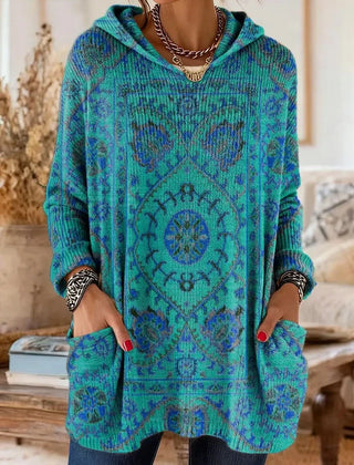 Saoirse Hooded Tunic Bohemian Print