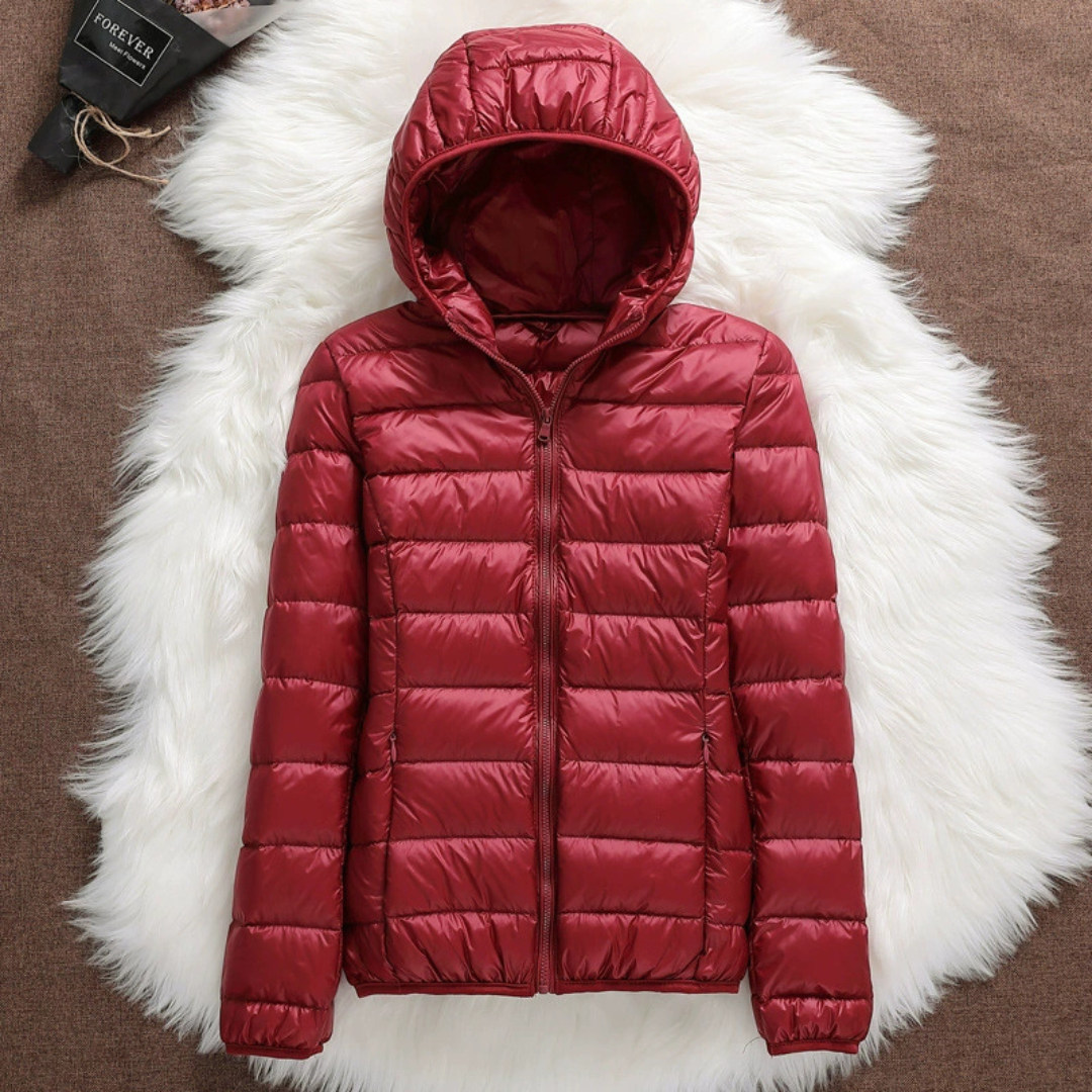Women's Puffer Jacket, Hooded Quilted Insulated Winter Coat