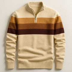 Men's Quarter-Zip Striped Sweater