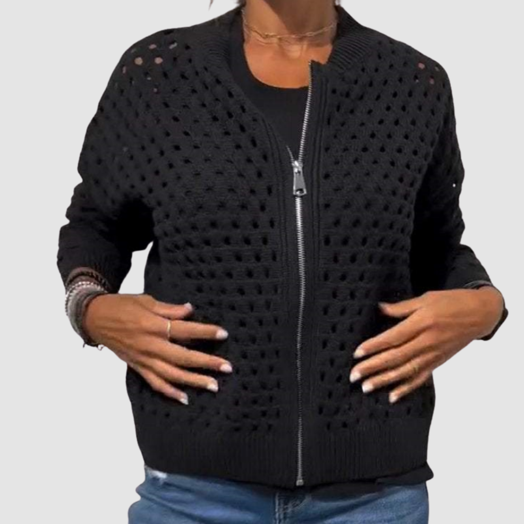 Women's Zip-Up Knit Cardigan