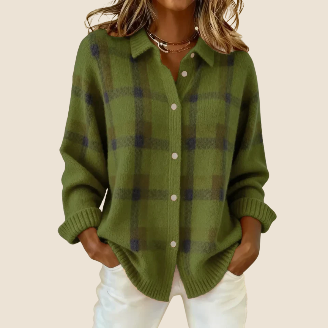 Women's Checkered Knit Sweater