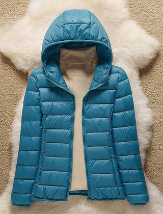 Women's Puffer Jacket, Hooded Quilted Insulated Winter Coat