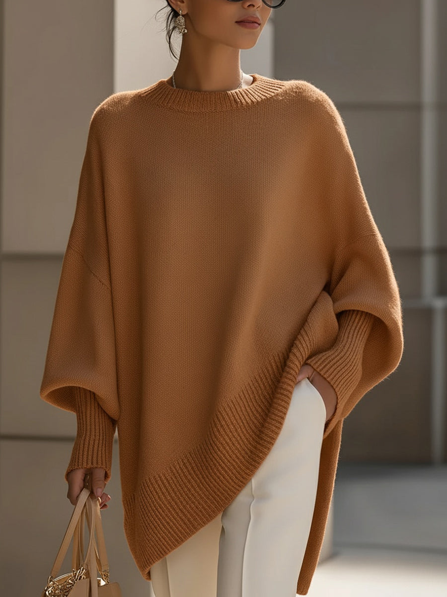Linnea | Women's Knit Sweater, Merino Wool Blend Crew Neck Sweater, Oversized Sweater and Knitted Pullover