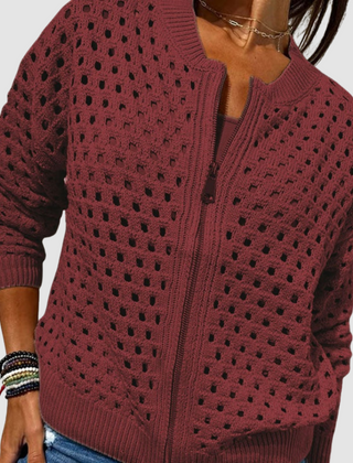 Women's Zip-Up Knit Cardigan