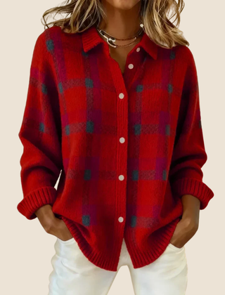 Women's Checkered Knit Sweater