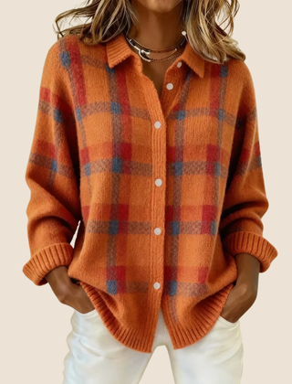 Women's Checkered Knit Sweater