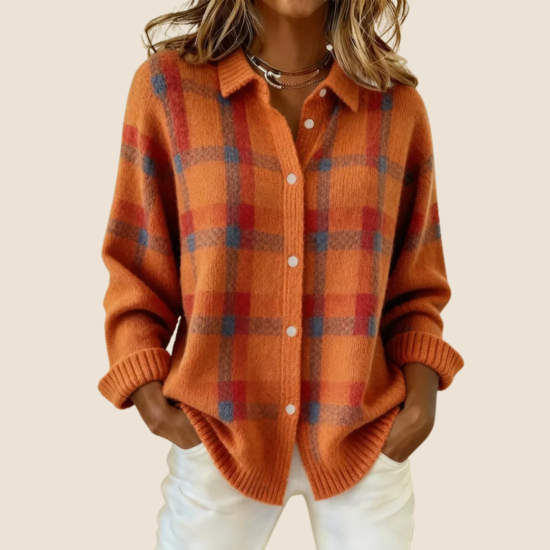 Women's Checkered Knit Sweater