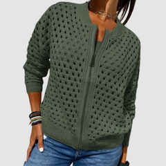 Women's Zip-Up Knit Cardigan