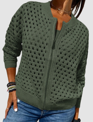 Women's Zip-Up Knit Cardigan