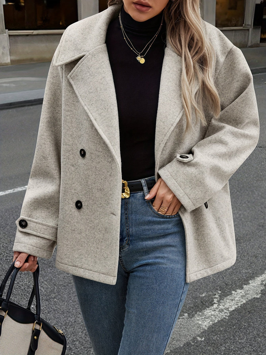 Elise | Stylish Double-Breasted Jacket with Button Details