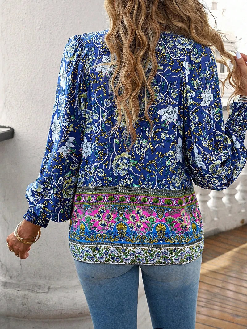 Savina | Comfort Floral Blouse - Relaxed, Flattering Fit, Breathable Fabric