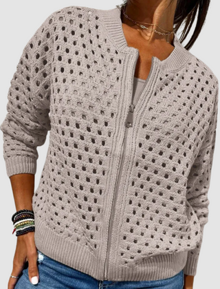 Women's Zip-Up Knit Cardigan