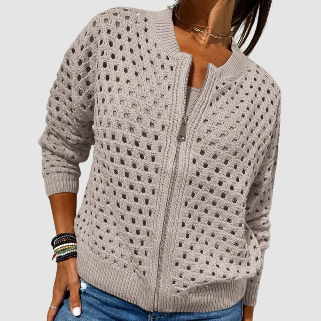 Women's Zip-Up Knit Cardigan