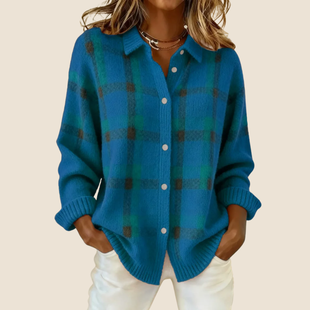 Women's Checkered Knit Sweater
