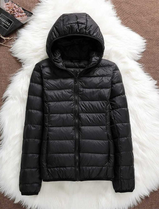 Women's Puffer Jacket, Hooded Quilted Insulated Winter Coat