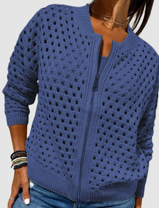 Women's Zip-Up Knit Cardigan
