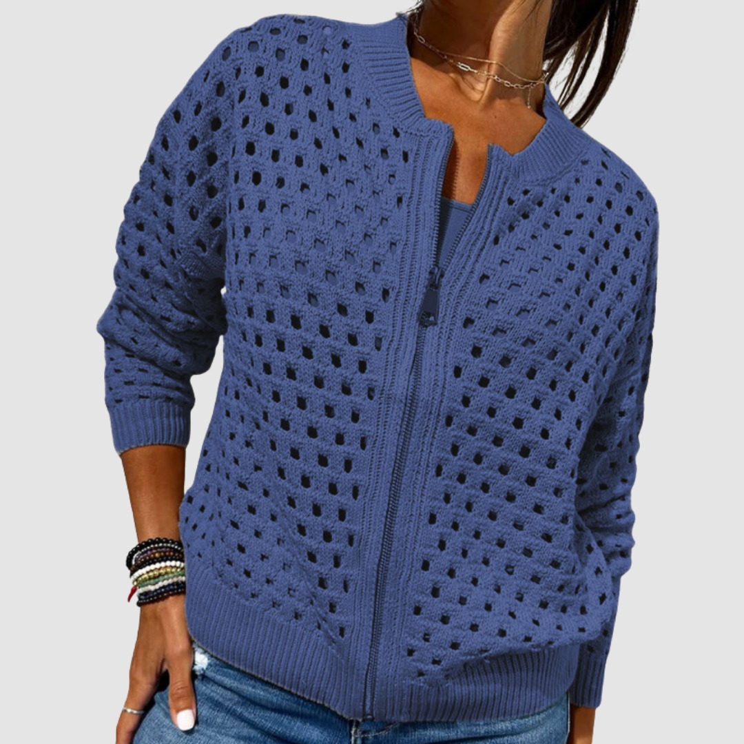 Women's Zip-Up Knit Cardigan