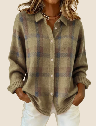 Women's Checkered Knit Sweater