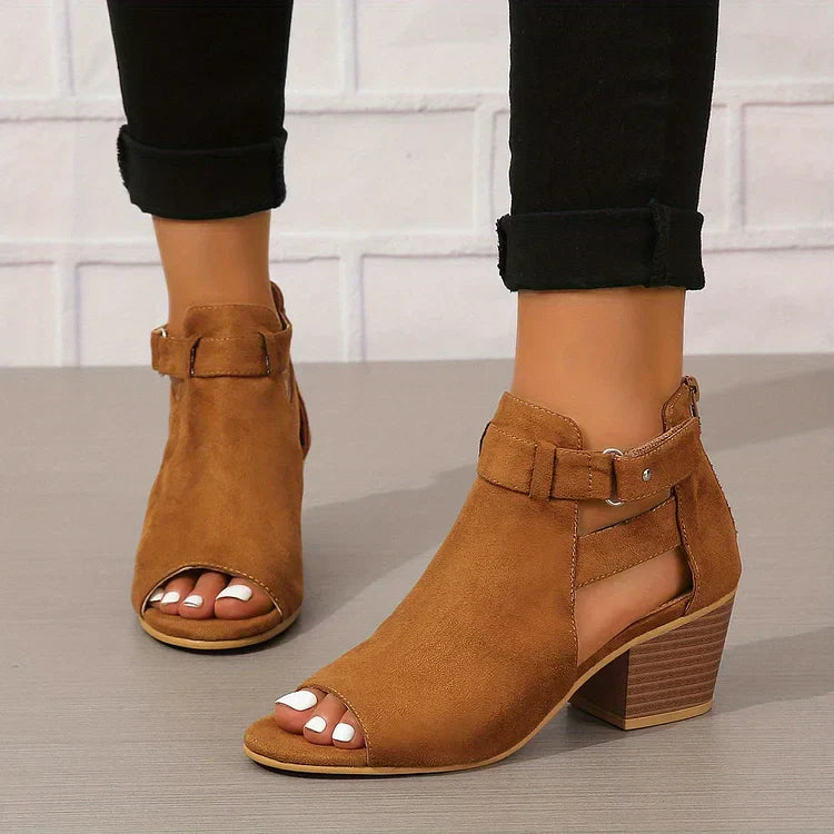 Retro Stacked-Heel Comfort Sandals for Women