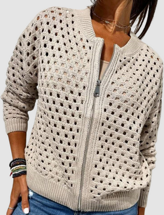 Women's Zip-Up Knit Cardigan