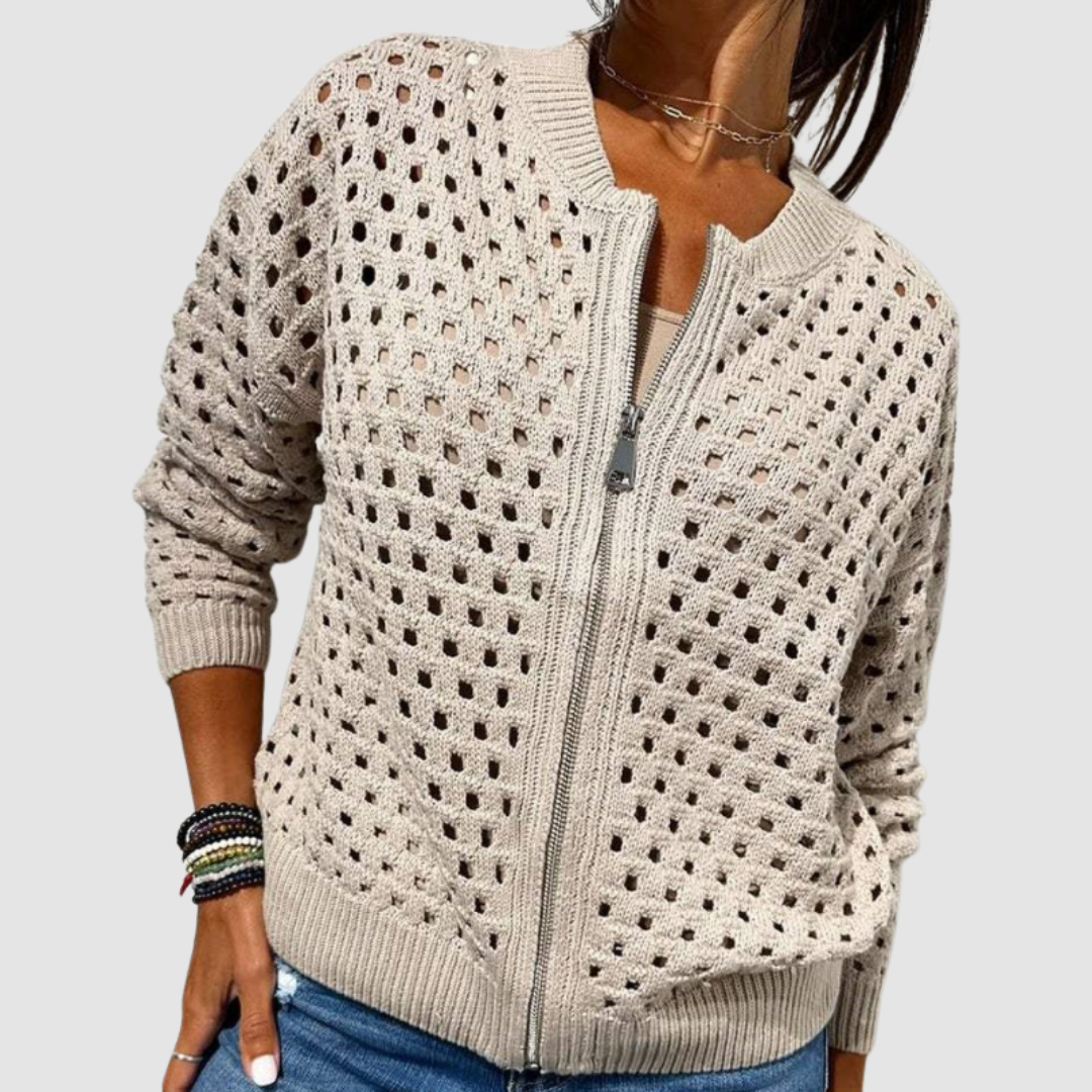 Women's Zip-Up Knit Cardigan