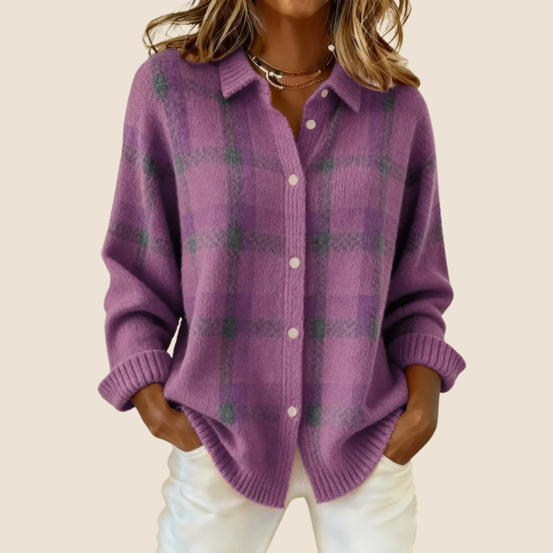 Women's Checkered Knit Sweater