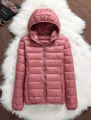Women's Puffer Jacket, Hooded Quilted Insulated Winter Coat