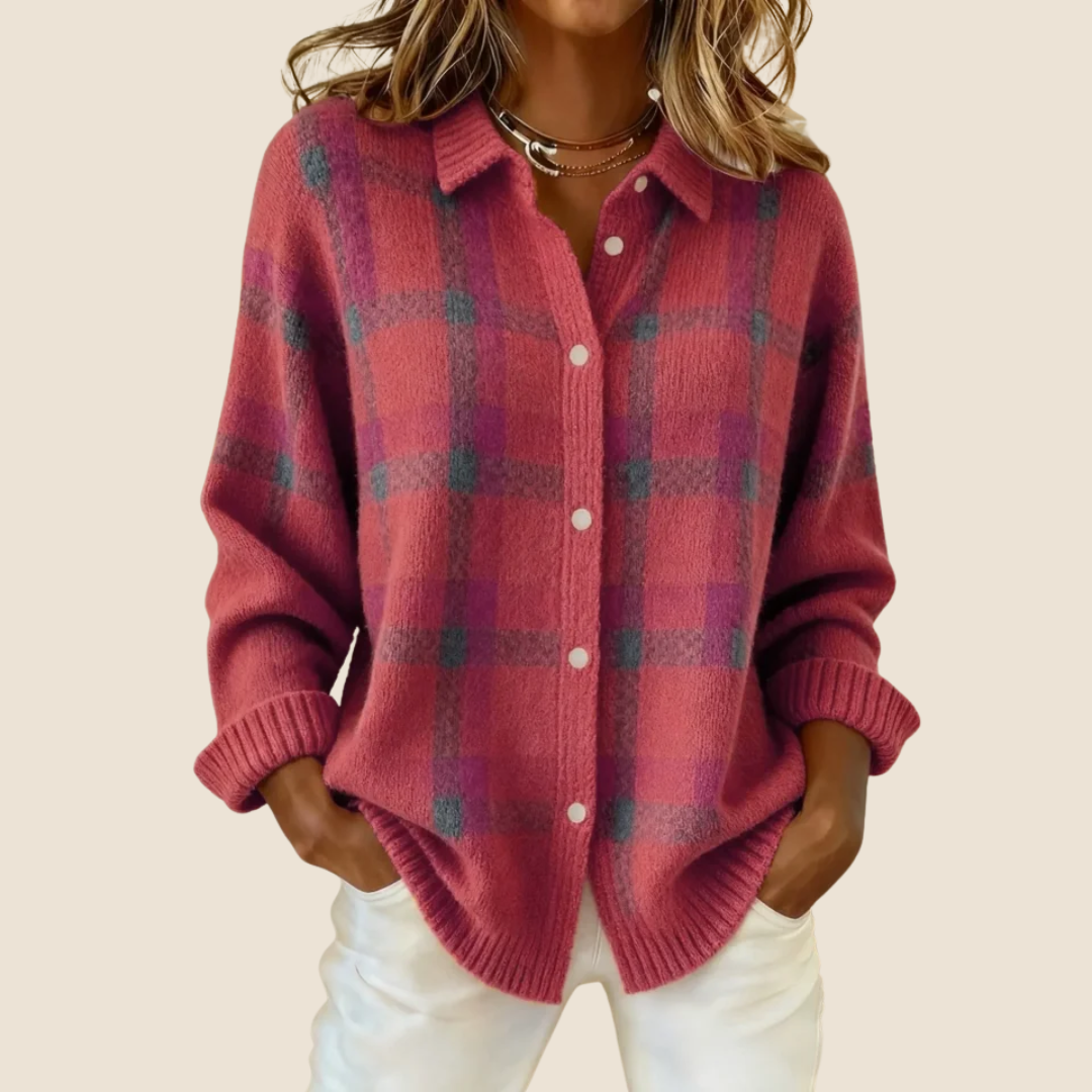 Women's Checkered Knit Sweater