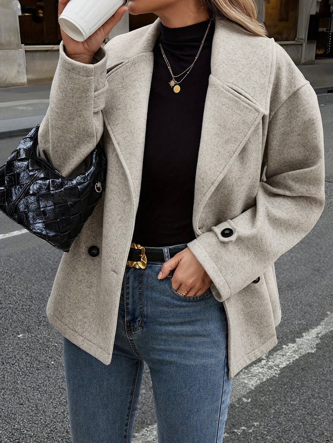 Elise | Stylish Double-Breasted Jacket with Button Details