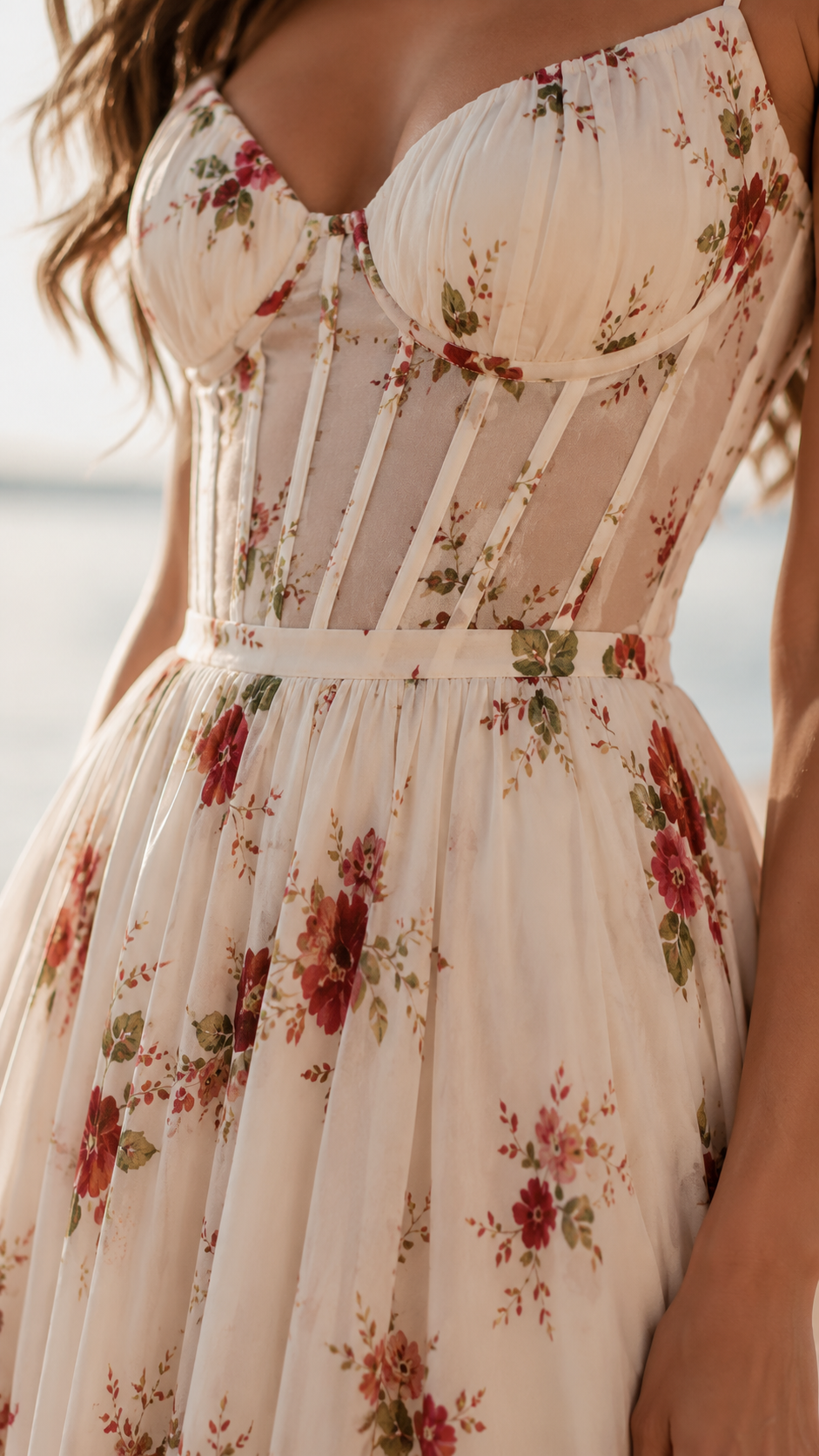 Floral Maxi Dress with Front Slit for Women