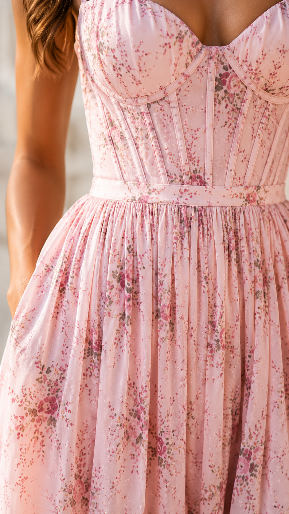 Floral Maxi Dress with Front Slit for Women