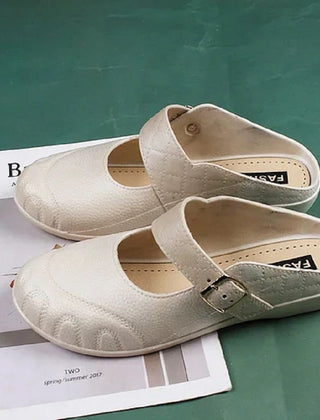 Winnie Mary Jane Clogs Leather Look