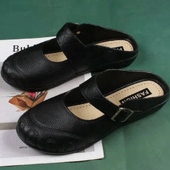 Winnie Mary Jane Clogs Leather Look