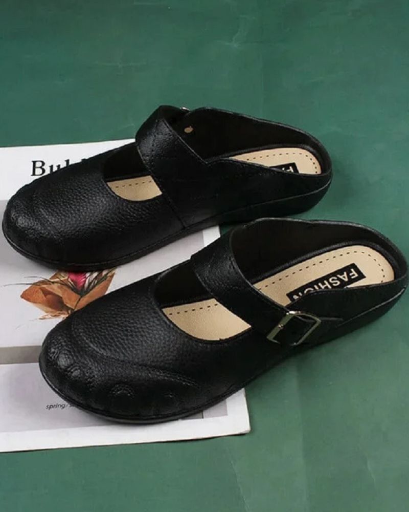Winnie Mary Jane Clogs Leather Look