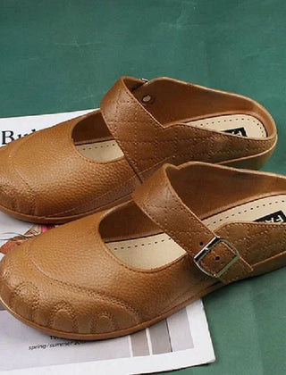Winnie Mary Jane Clogs Leather Look
