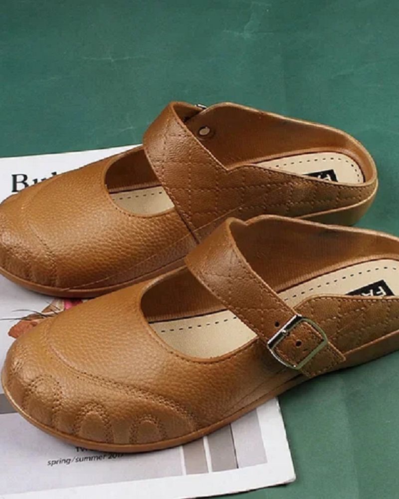 Winnie Mary Jane Clogs Leather Look