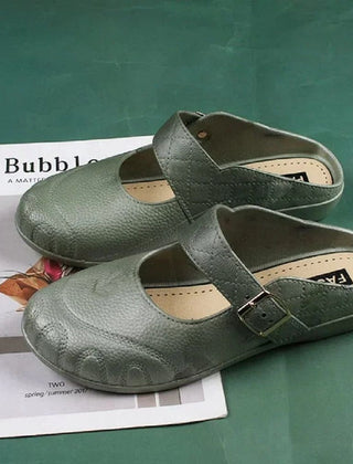 Winnie Mary Jane Clogs Leather Look