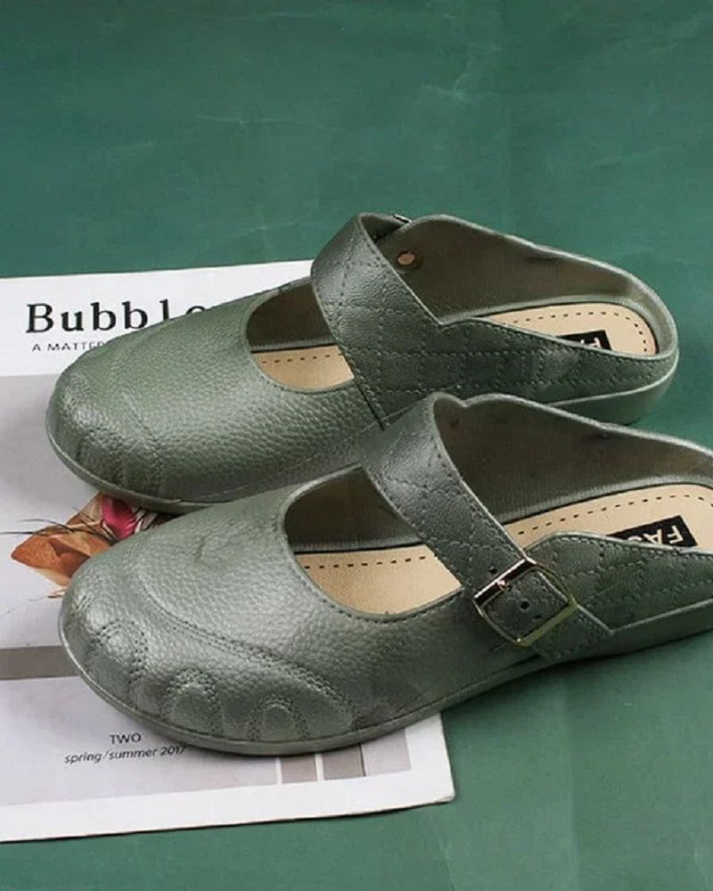 Winnie Mary Jane Clogs Leather Look