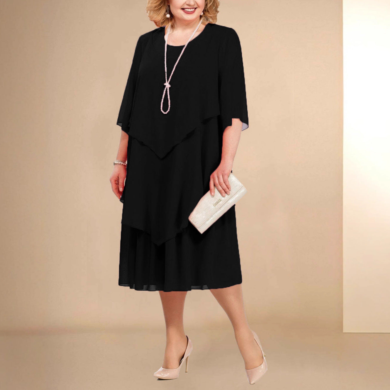 Elegant Flowy Chiffon Maxi Dress for Women