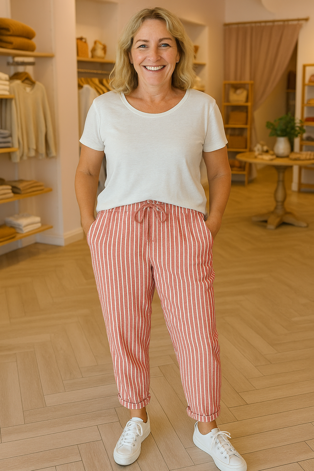 Thea | Comfort Linen Trousers - Cool & Comfortable