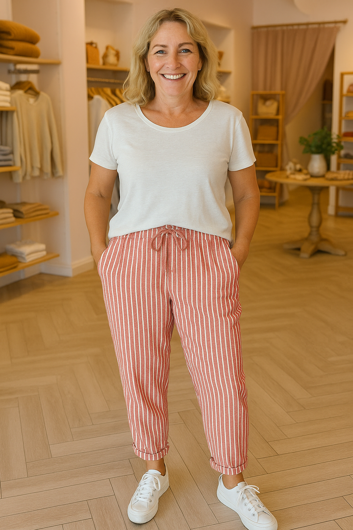 Thea | Comfort Linen Trousers - Cool & Comfortable