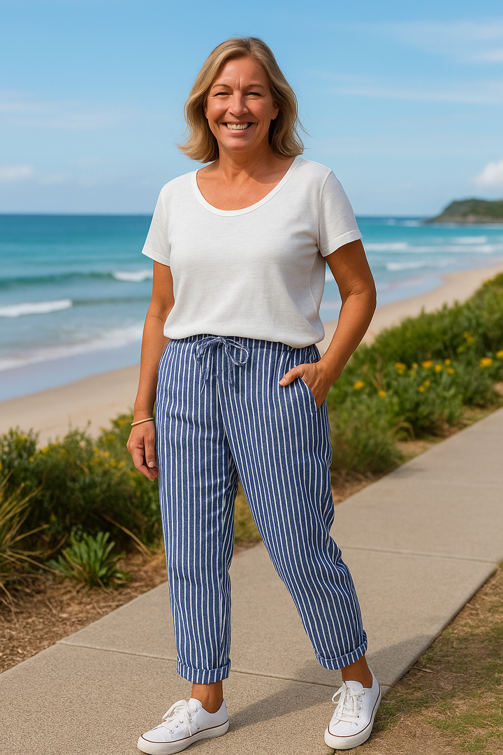 Thea | Comfort Linen Trousers - Cool & Comfortable