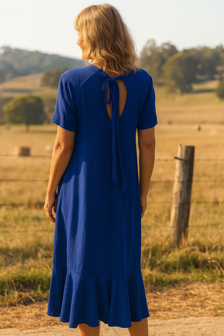 Maravie | FlowEase Midi Dress – Effortless Shape, Confident Movement