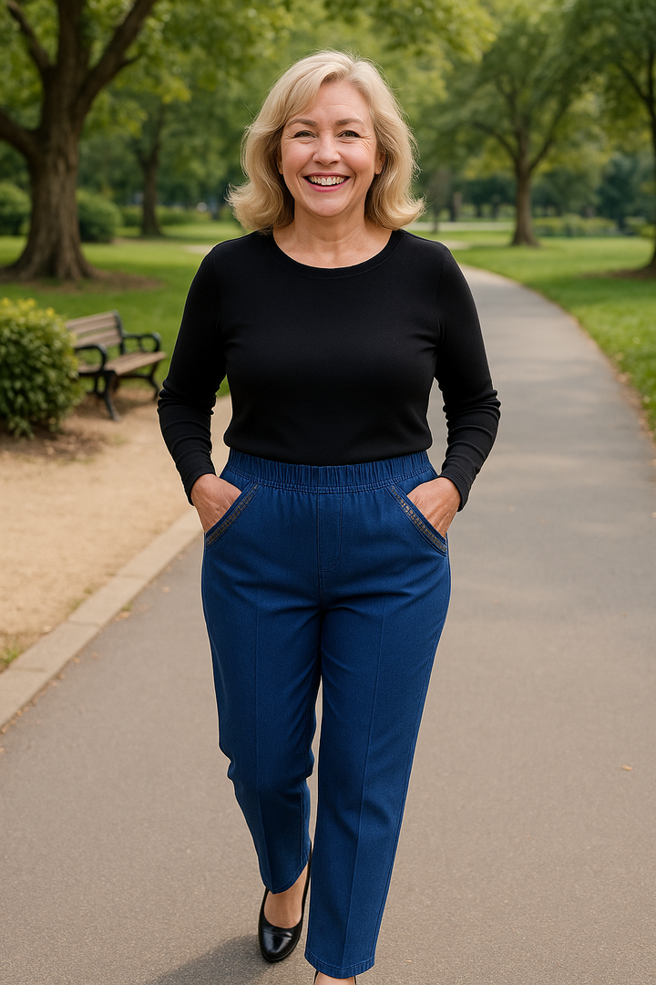 Bianca | Comfort Straight-Leg Trousers with Elastic Waist