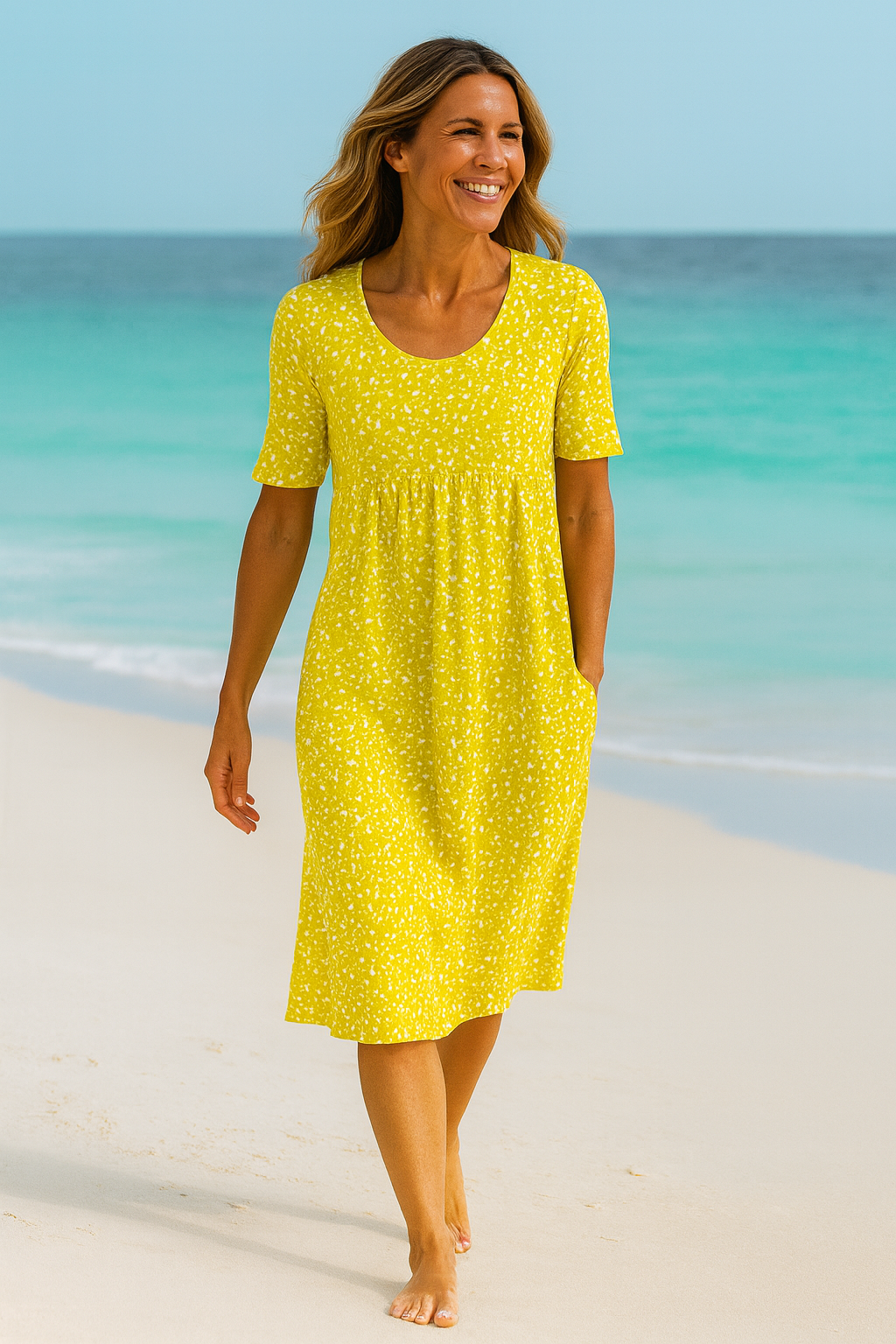 Maribelle | Effortless Floral Midi Dress - Covers upper arms & tummy