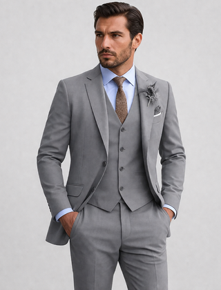 Men's 3 Piece Suit, Structured Blazer Suit Vest and Dress Pants Business Formal