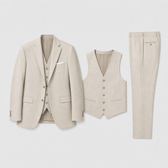Men's 3 Piece Suit, Structured Blazer Suit Vest and Dress Pants Business Formal