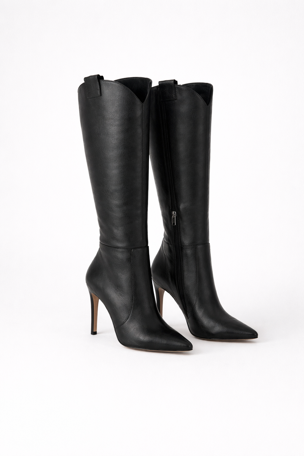 Natasia | Long Women's Boots, Knee-High Heel Boots with Full-Length Zip